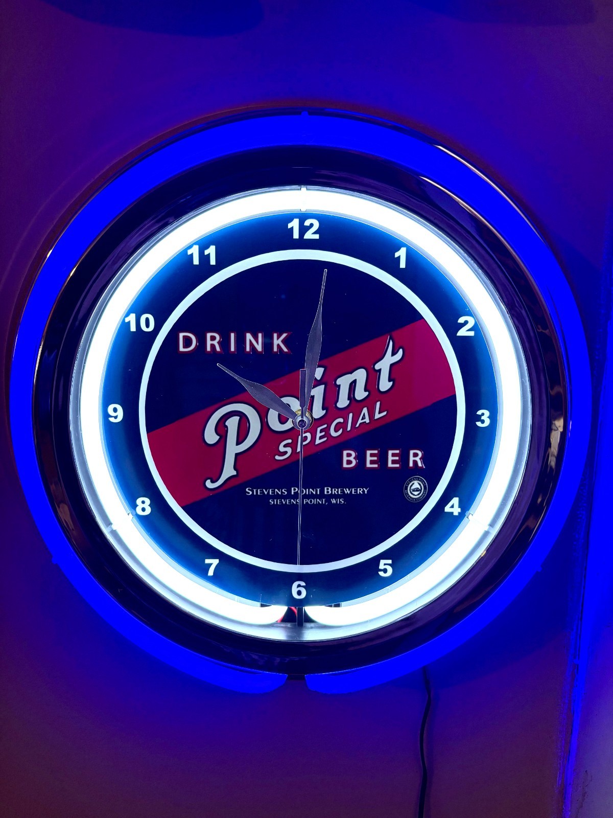 Point Special Beer Wisconsin Bar Man Cave Neon Style LED Clock Advertising Sign Point Special Beer Wisconsin Bar Man Cave Neon Style LED Clock Advertising Sign