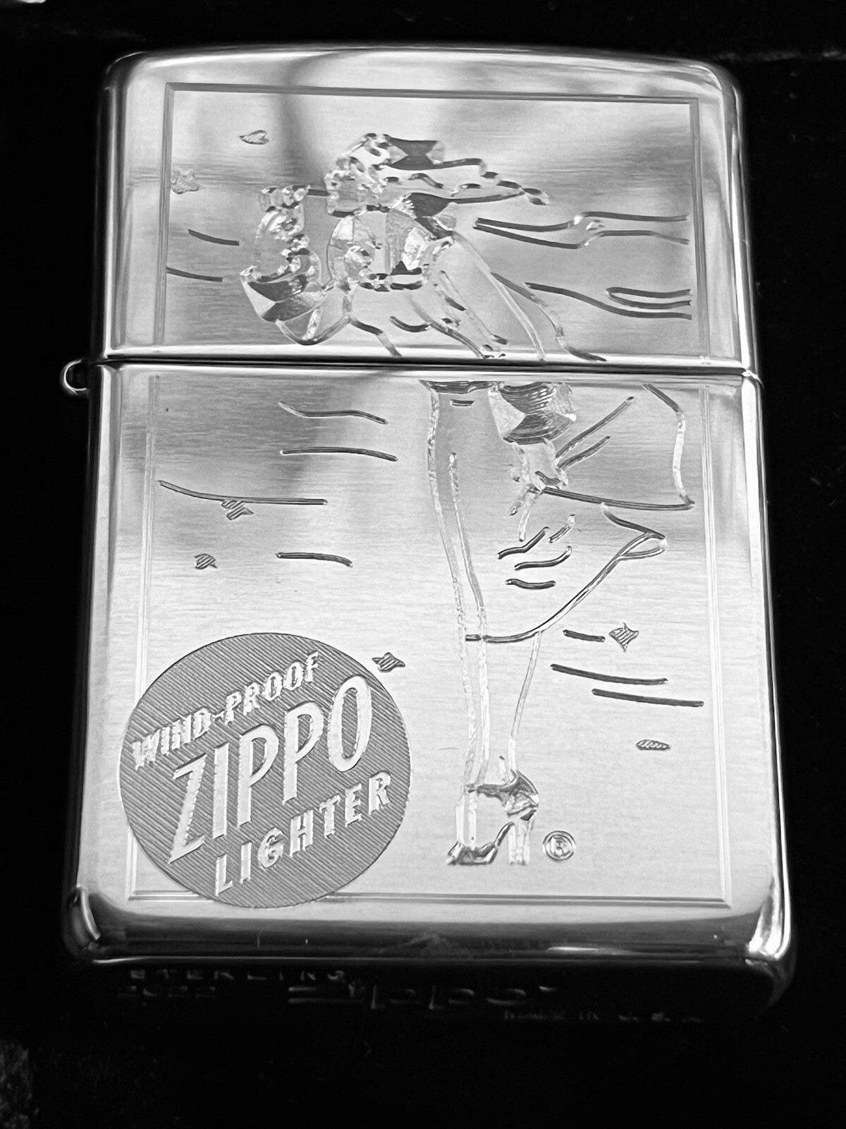 Zippo Lighter Sterling silver Vintage Windy Lady Zippo Lighter Zippo Lighter Sterling silver Vintage Windy Lady Zippo Lighter