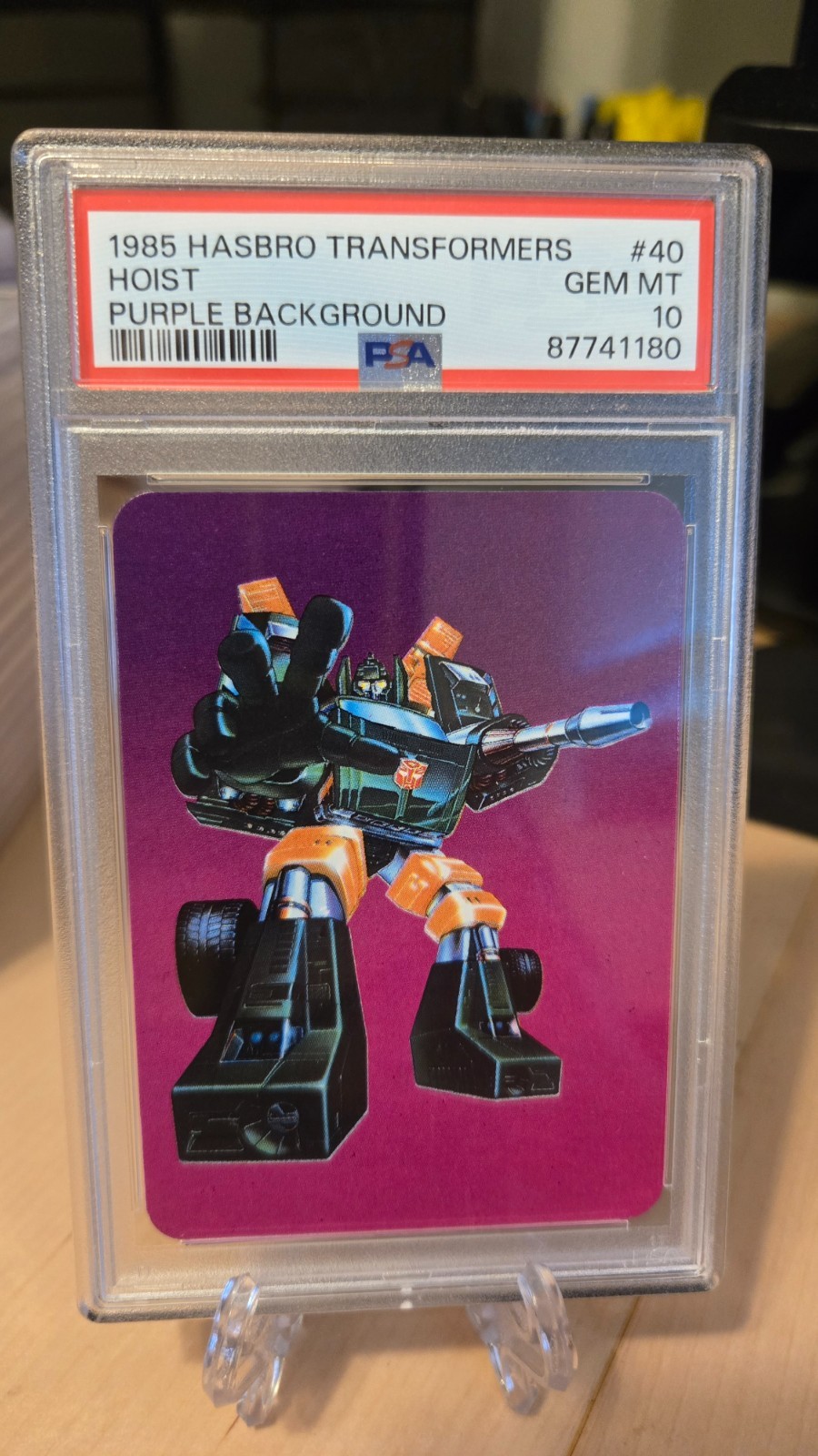 1985 Hasbro Transformers #40 Hoist PSA 10 - Purple Variation