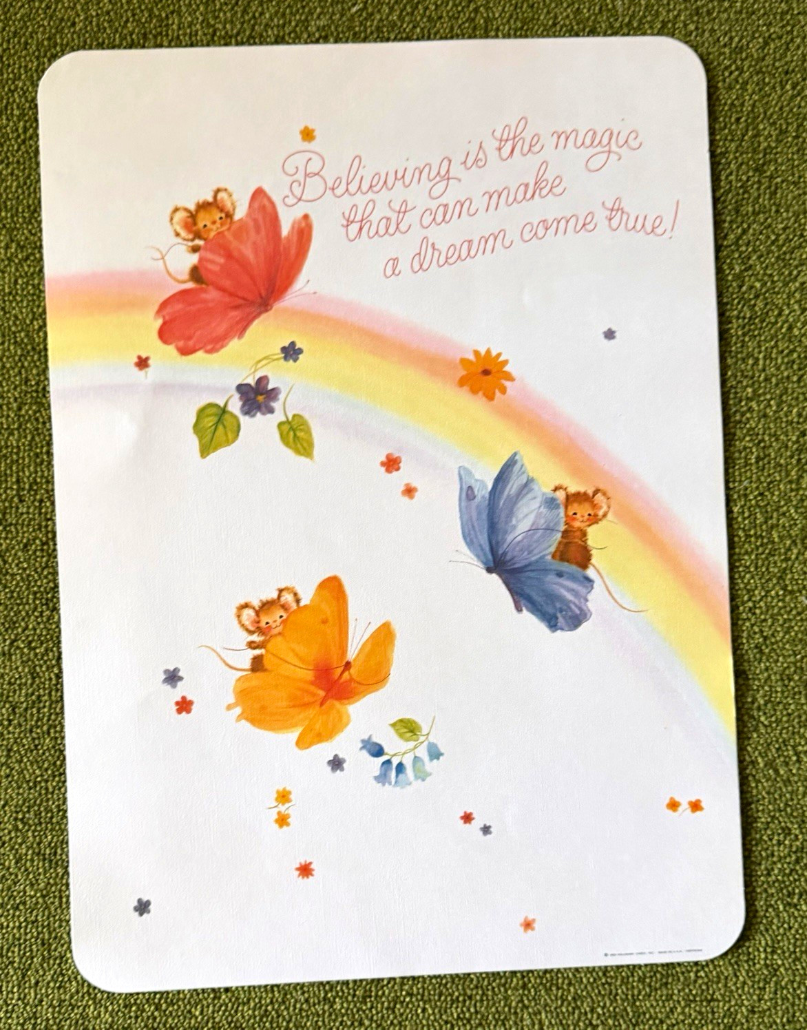Hallmark Vintage 1983 Poster "Believing is the magic that can make..." NOS