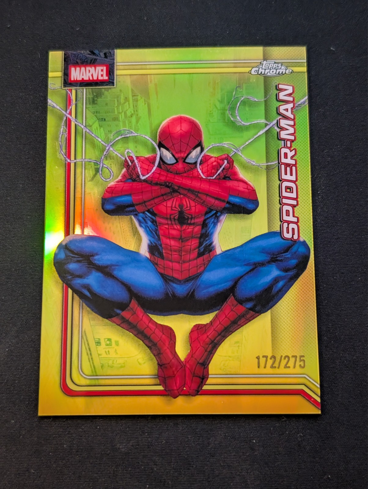 2026 Topps Marvel Chrome Spider-Man 163 Yellow Parallel /275 2026 Topps Marvel Chrome Spider-Man 163 Yellow Parallel /275