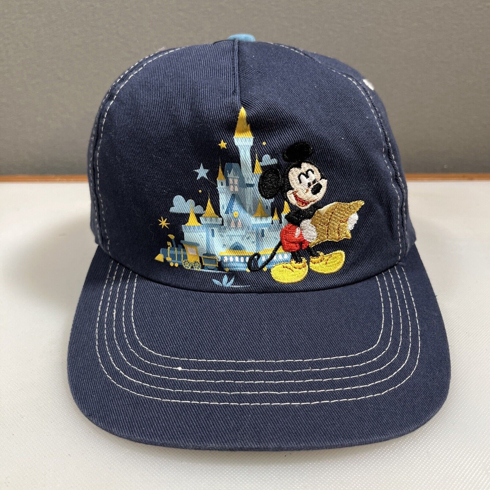 Disney Parks Mickey Mouse Castle Baseball Cap Strapback Hat Youth Boys Blue
