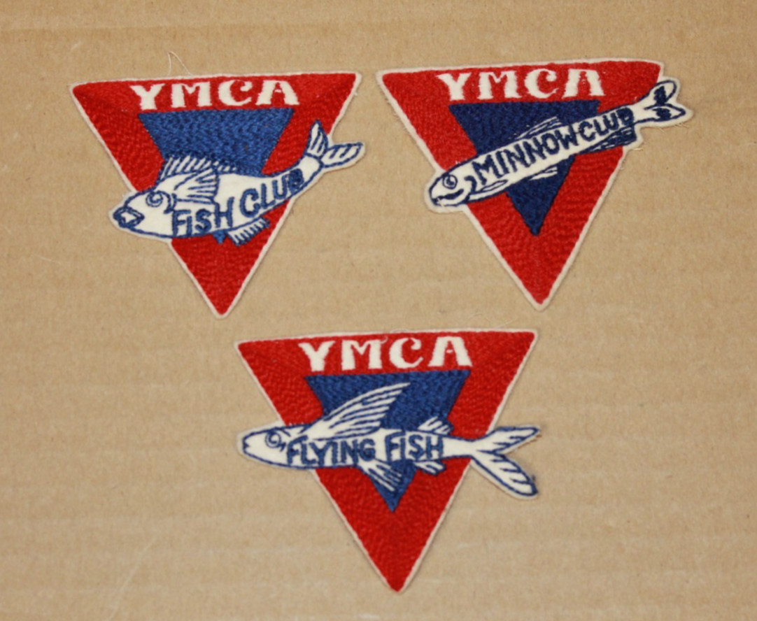 3 Vintage 1940's YMCA Swimming Club Patches Fish , Flying, Minnow 3 Vintage 1940's YMCA Swimming Club Patches Fish , Flying, Minnow