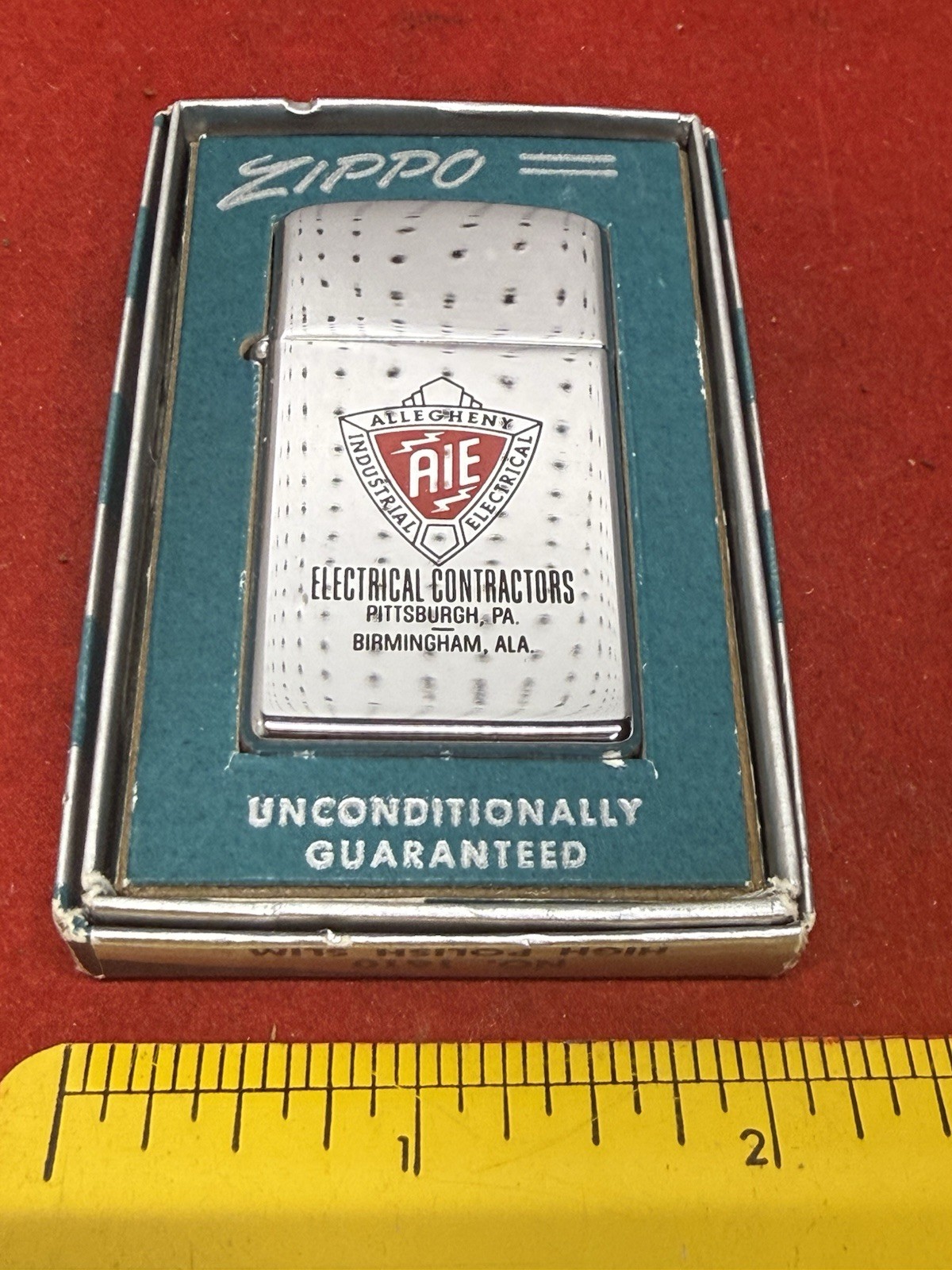 Vintage 1960 Zippo Lighter Allegheny Industrial Electrical Contractors NIB Vintage 1960 Zippo Lighter Allegheny Industrial Electrical Contractors NIB