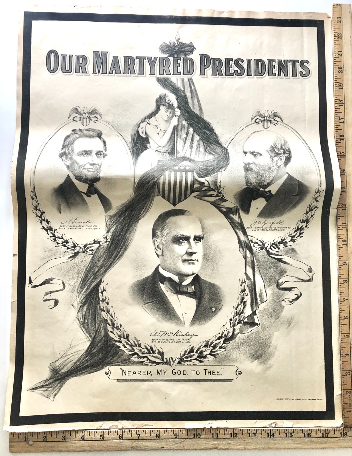 Vintage Antique 1901 "Our Martyred Presidents" Lincoln Garfield McKinley  Nice a