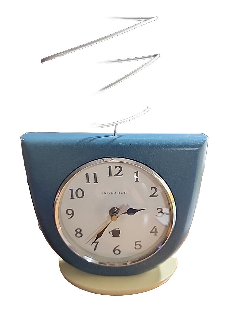 Vintage Blue Ingraham Quartz Wall Clock