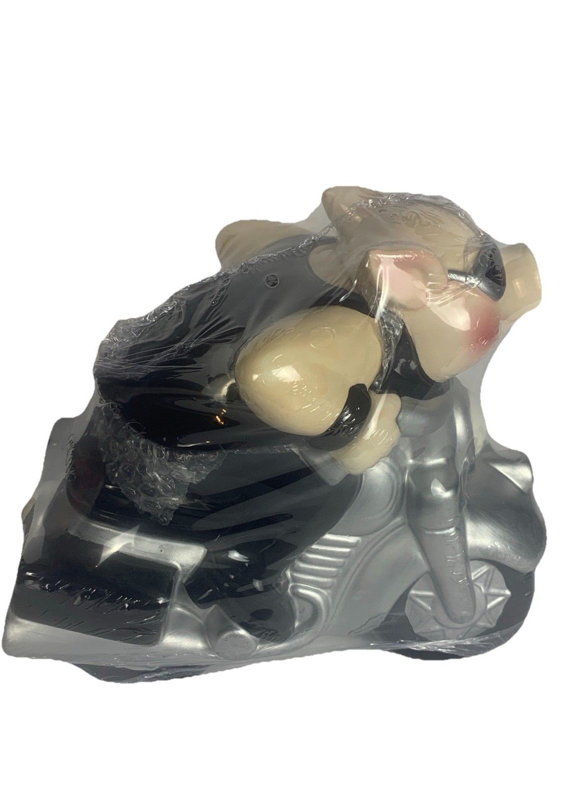 Porcelain Cookie Jar Hog Pig on a Motorcycle Tan Silver & Black New Sealed Porcelain Cookie Jar Hog Pig on a Motorcycle Tan Silver & Black New Sealed