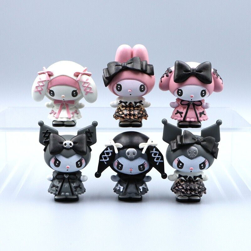 6pcs/set Cute Kuromi My Melody Figures PVC Doll Toy Gift Collection