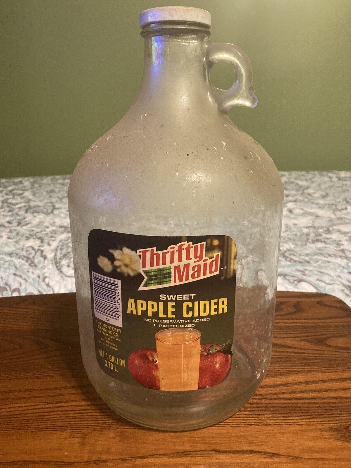 Vintage  Distilled White Vinegar Bottle Jug Empty Glass 1 One Gallon Jar