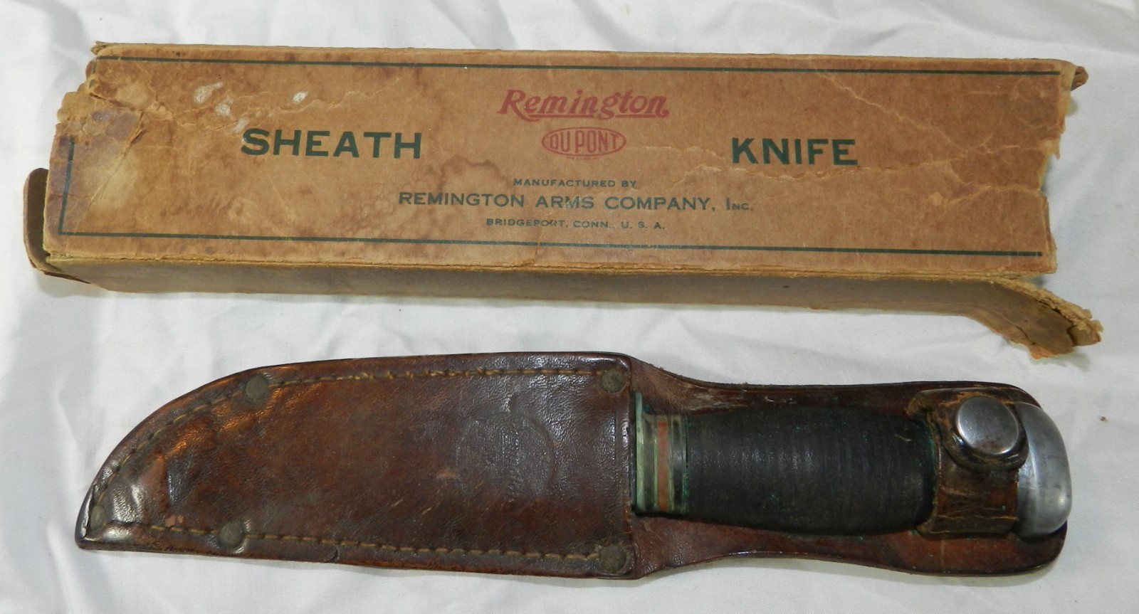 Vintage Remington RH70 Hunting Knife with Sheath and Partial Box