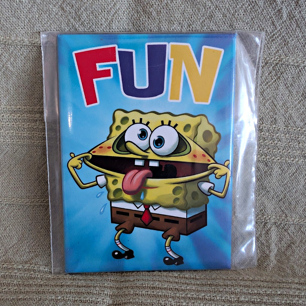 Aquarius SpongeBob SquarePants “FUN” Flat Rectangle Fridge Magnet, Multicolor Aquarius SpongeBob SquarePants “FUN” Flat Rectangle Fridge Magnet, Multicolor