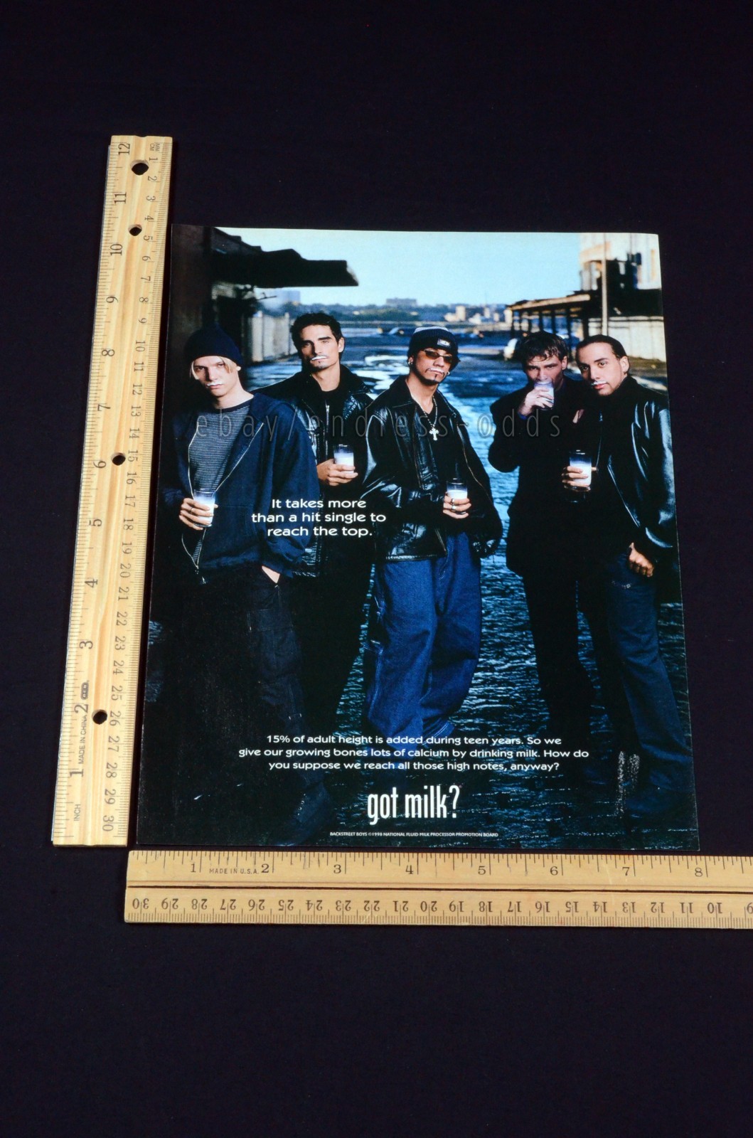 1998 Backstreet Boys Got Milk Magazine Page Print Ad 1990s 90s Vintage Y2K