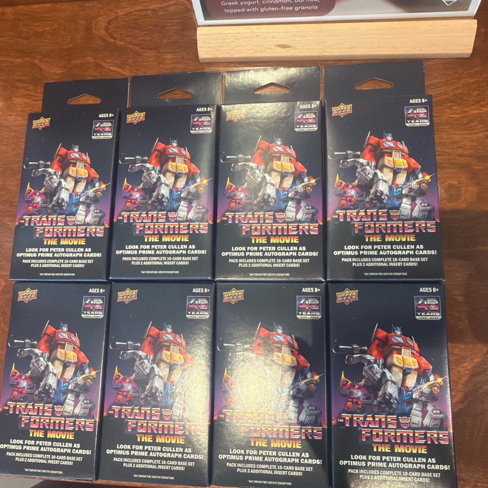 Upper Deck Transformers the Movie 40th Anniversary Pack Lot of 8 Upper Deck Transformers the Movie 40th Anniversary Pack Lot of 8