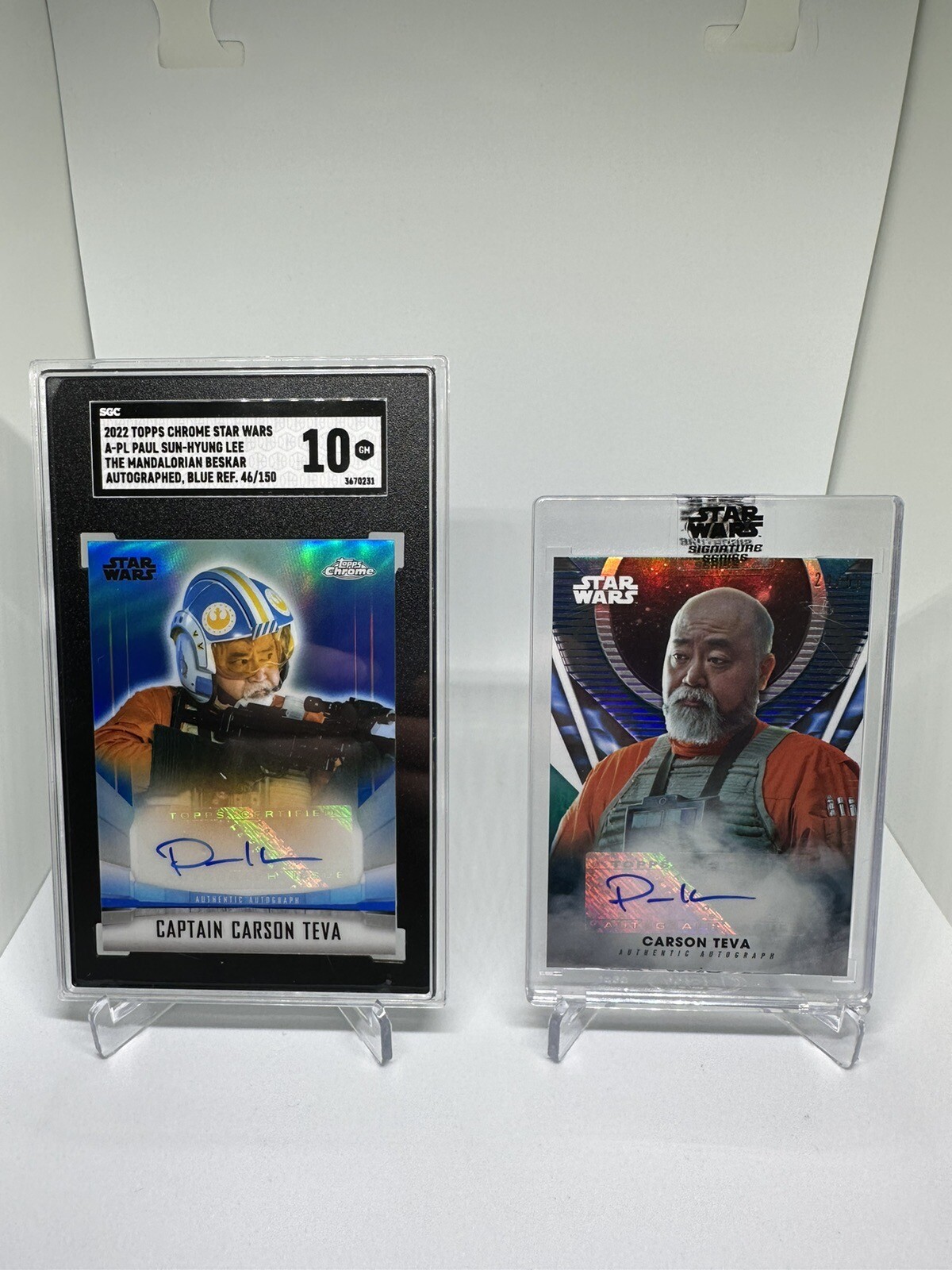 2022 chrome Star WarsPaul Sun-Hyung SGC 10 Auto /150 & 2023 Encased Auto /50