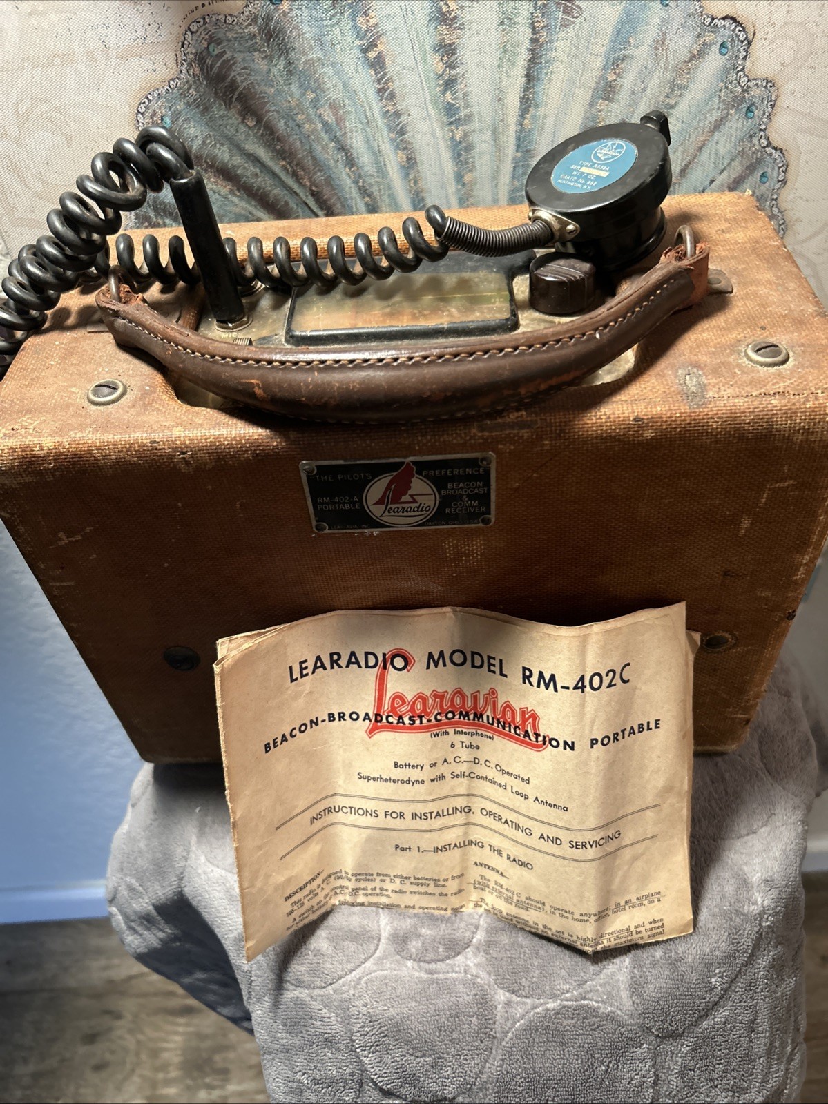 40's Lear Learadio Vintage Pilot's Beacon/ 3 Band Tube Radio. Vintage Aviation. 