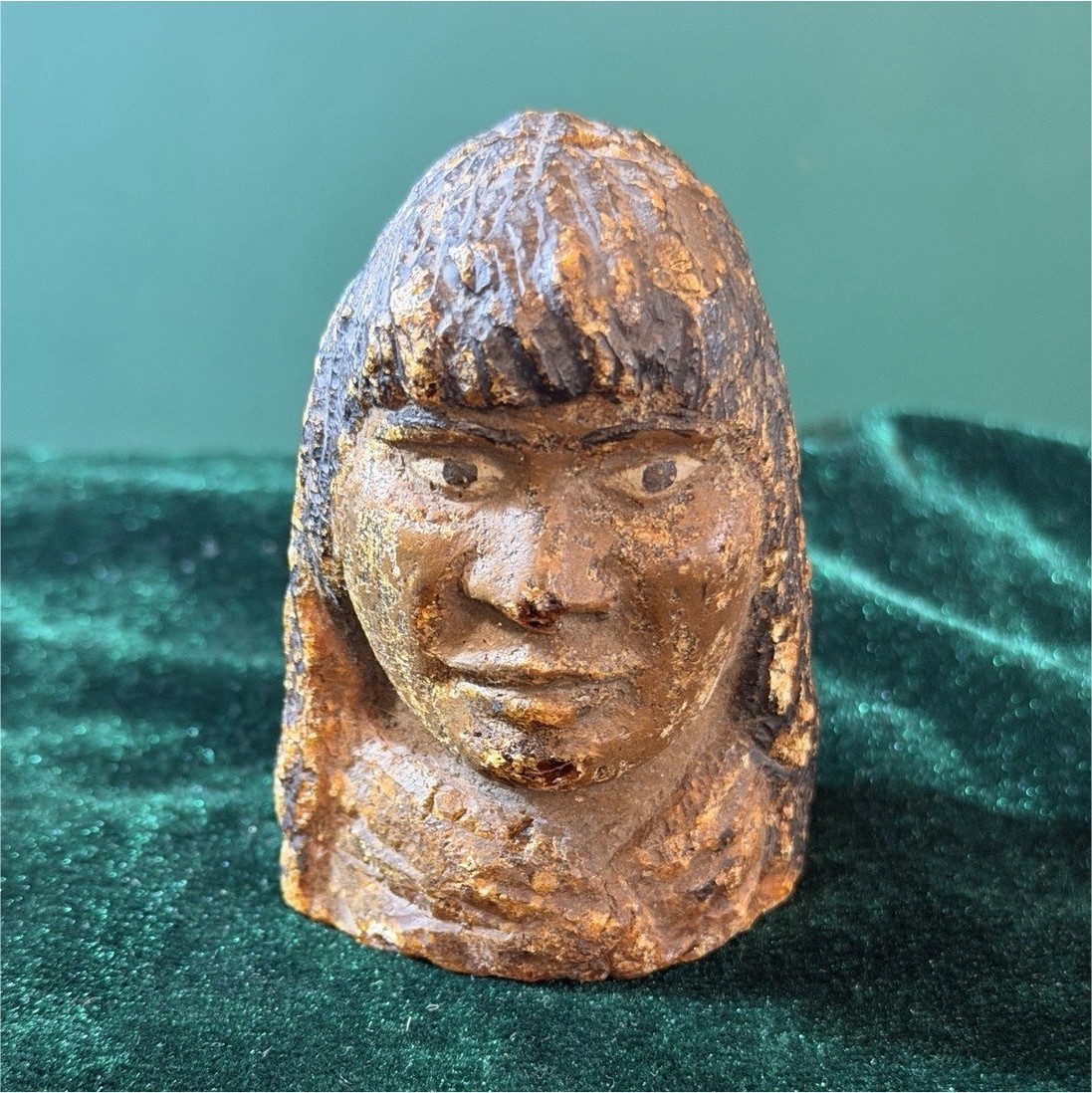 Antique New Zealand Kauri Gum Māori Portrait Carving Vintage NZ Antique New Zealand Kauri Gum Māori Portrait Carving Vintage NZ