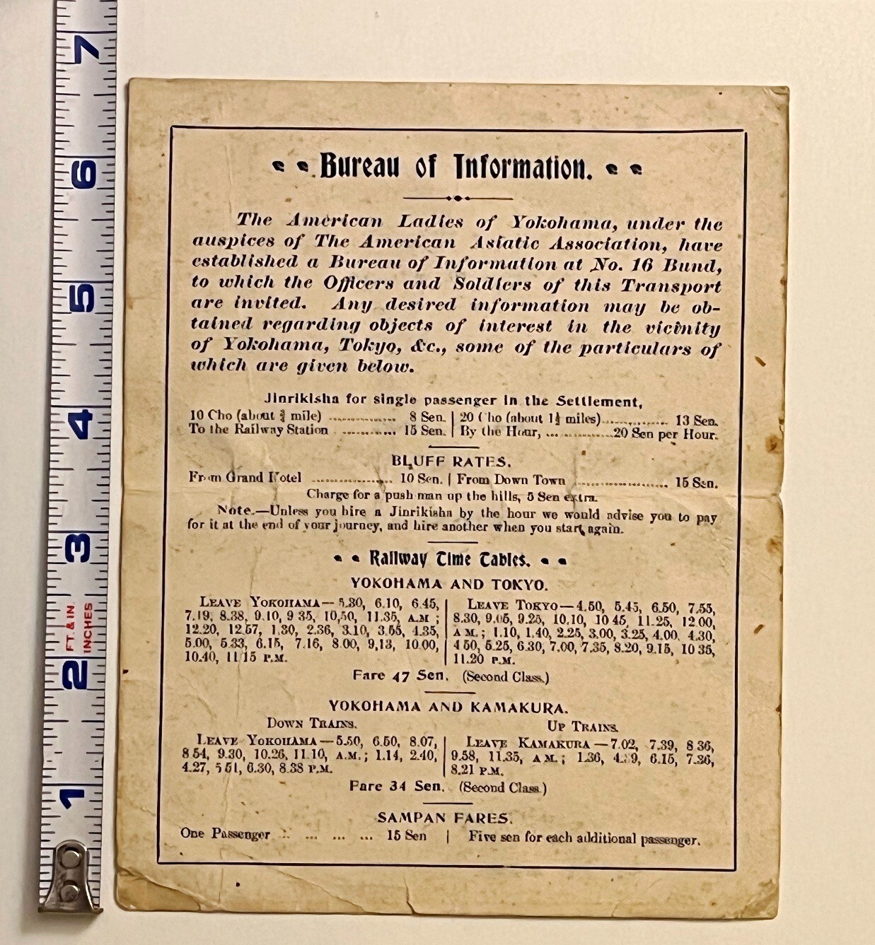 Circa 1900 Bluff Gaijin Foreign Settlement Yokohama Handbill RARE and Important Circa 1900 Bluff Gaijin Foreign Settlement Yokohama Handbill RARE and Important