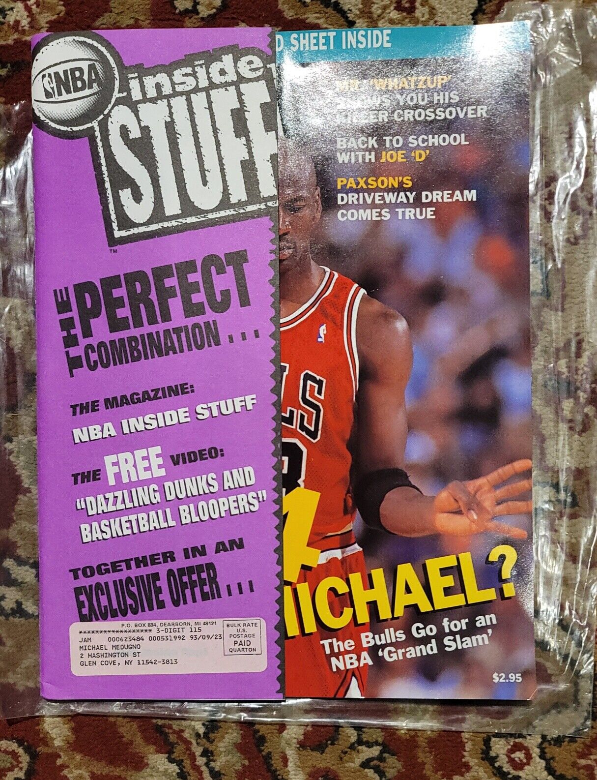 Michael Jordan cover Original 1992 Inside Stuff Magazine New never opened. 