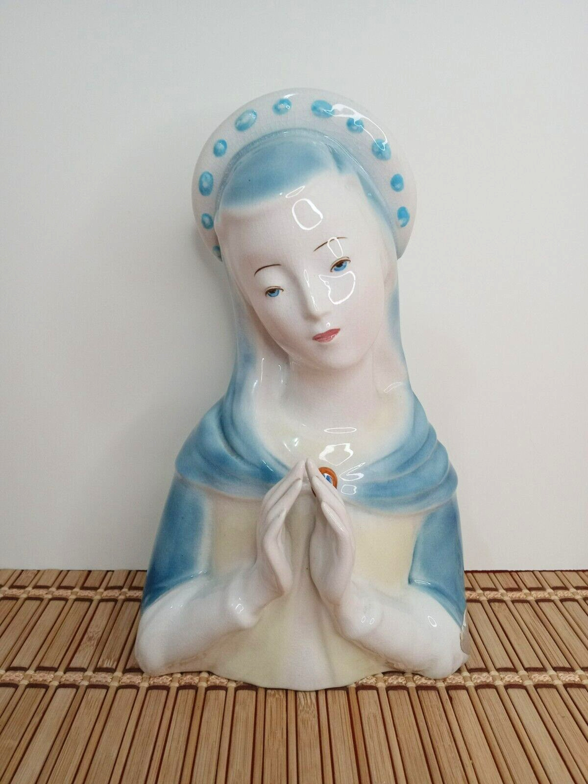 Virgin Mary Bust Praying Madonna Figurine Serene Piera Funaro Goldscheider