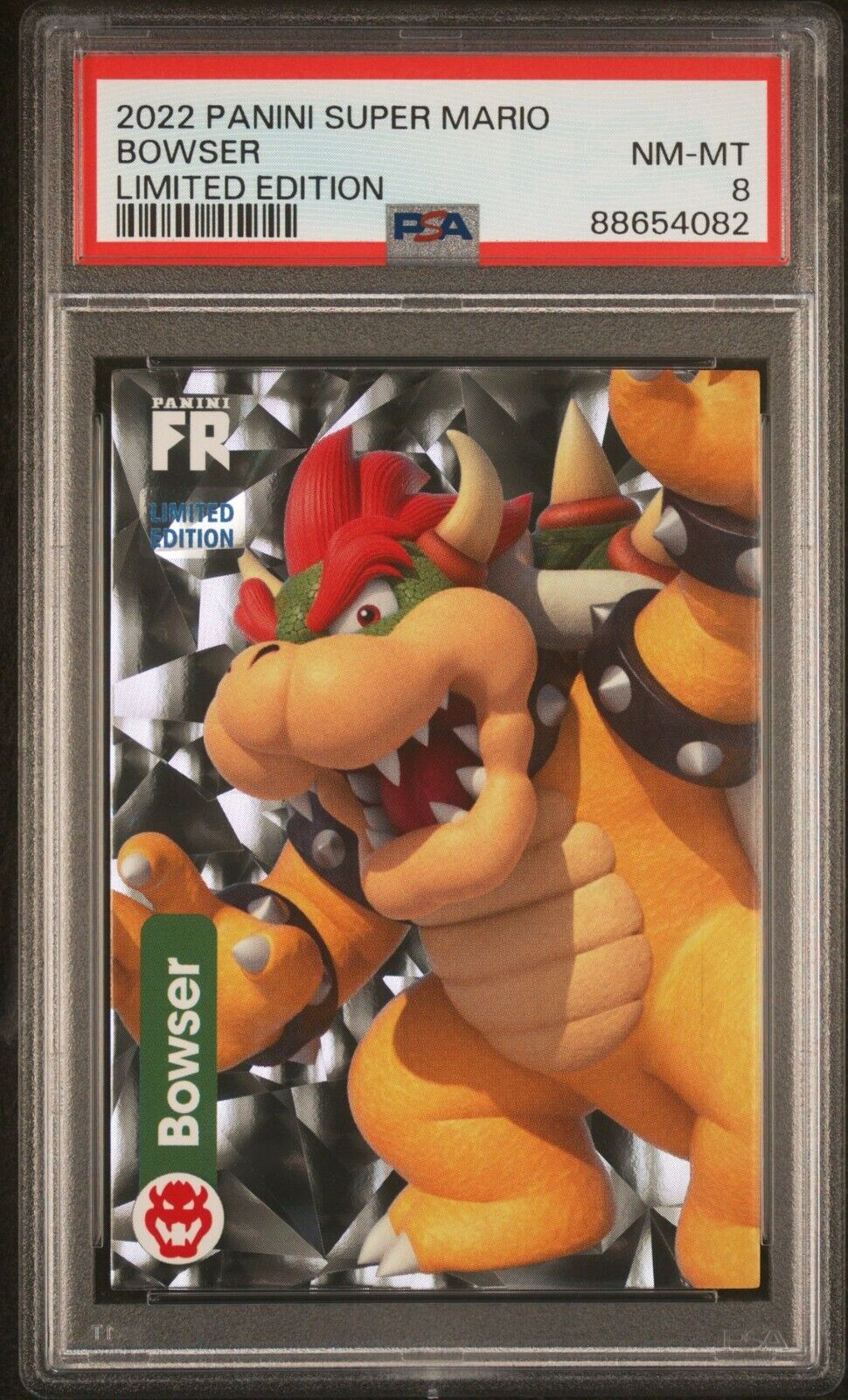 2022 Panini Super Mario Limited Edition Fragmented Reality Bowser PSA 8