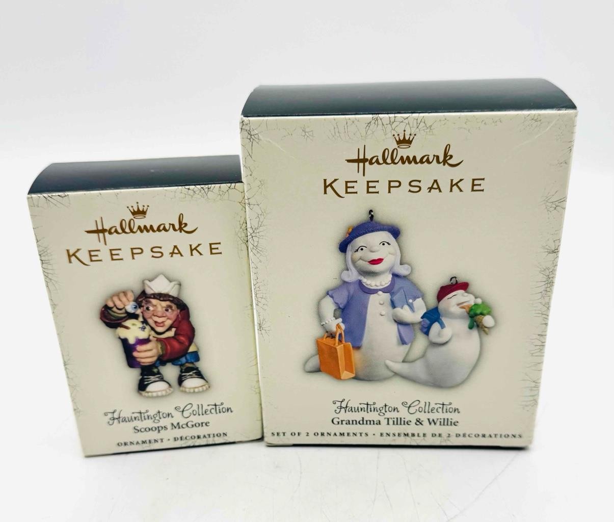 Hallmark Keepsake Halloween HUNTINGTON COLLECTION 2 Ornament Set, 2005, NEW Hallmark Keepsake Halloween HUNTINGTON COLLECTION 2 Ornament Set, 2005, NEW