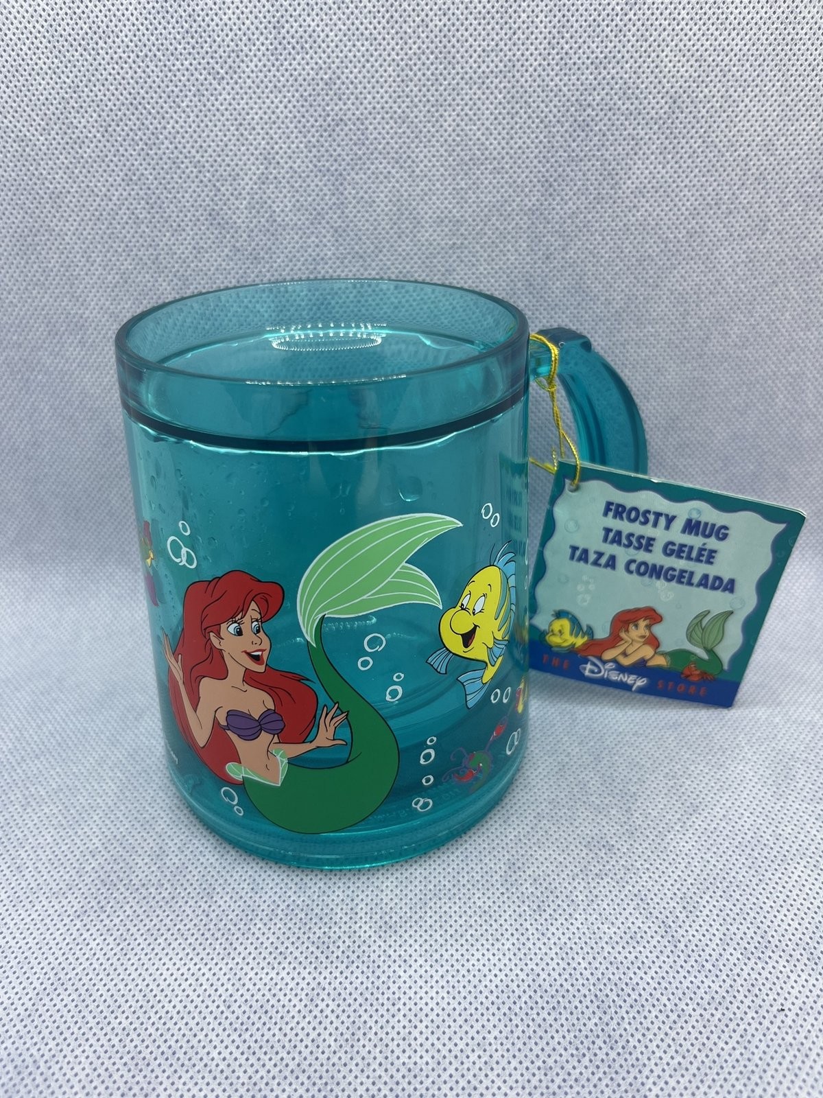 Disney Little Mermaid Plastic Mug Ariel Character Graphic Vintage Cup Disney Little Mermaid Plastic Mug Ariel Character Graphic Vintage Cup