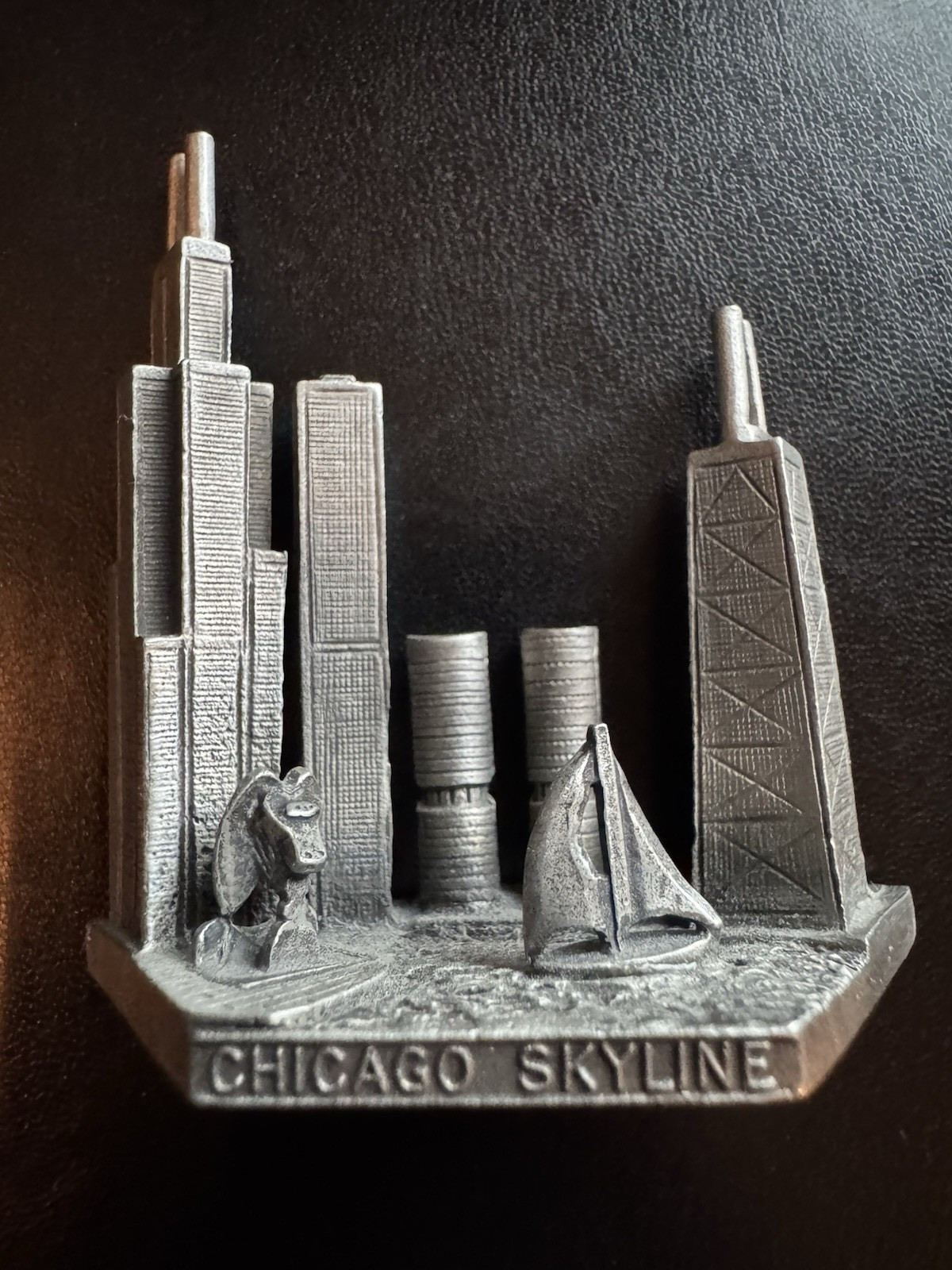 WAPW Vintage Pewter Chicago Skyline Sears Tower Marina City Picasso Miniature WAPW Vintage Pewter Chicago Skyline Sears Tower Marina City Picasso Miniature