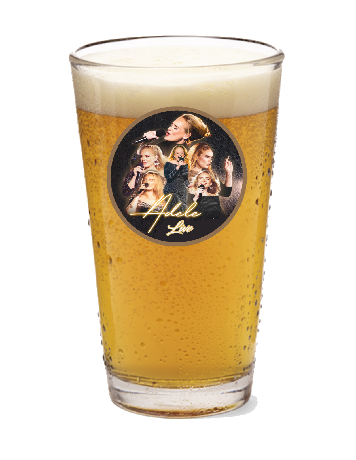 Adele (Live) Rock & Pop 16oz Pint Beer Glass Handmade Barware Seltzer Liquor 26