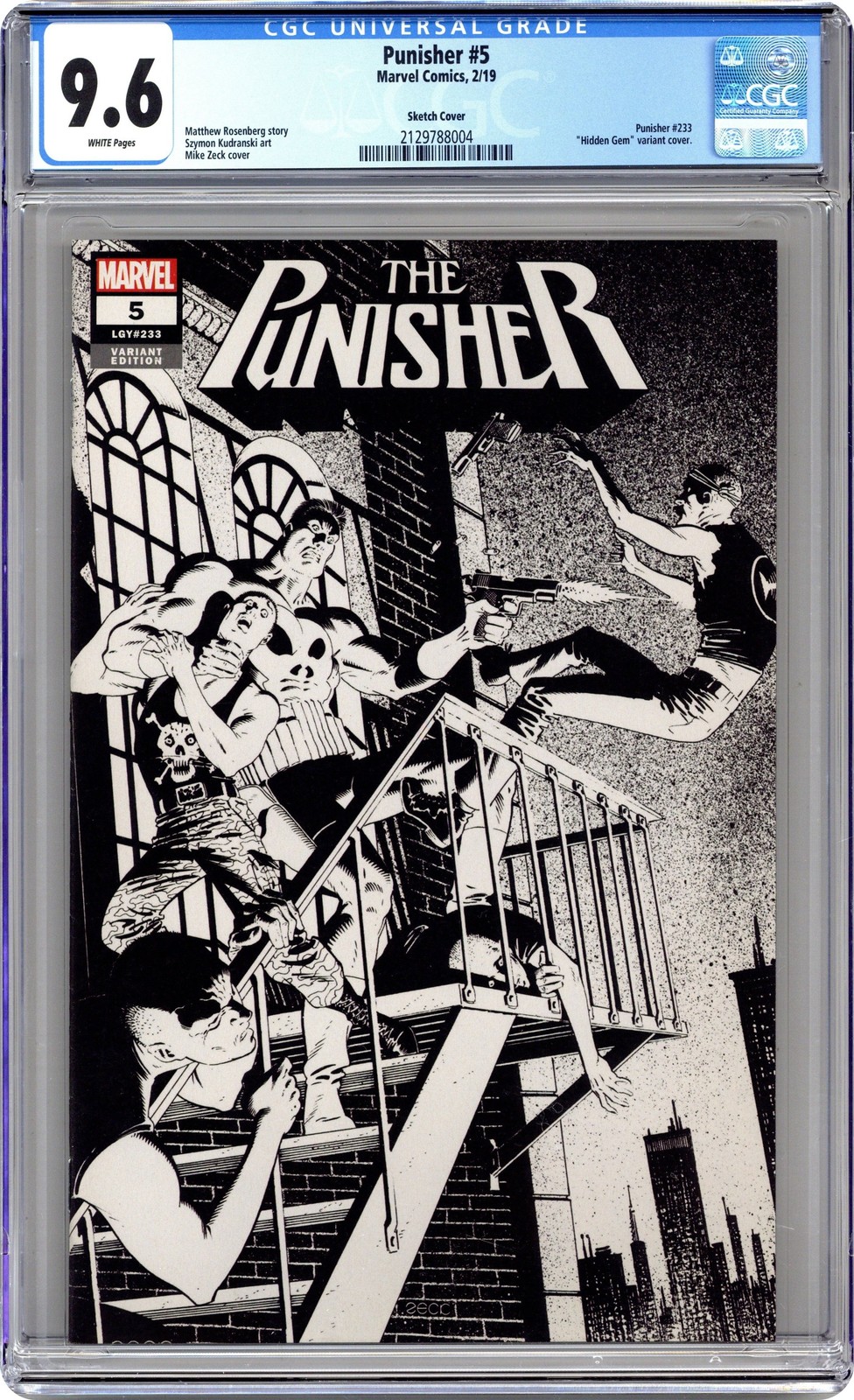 Punisher #5D Zeck B&W 1:250 Variant CGC 9.6 2019 2129788004 Punisher #5D Zeck B&W 1:250 Variant CGC 9.6 2019 2129788004