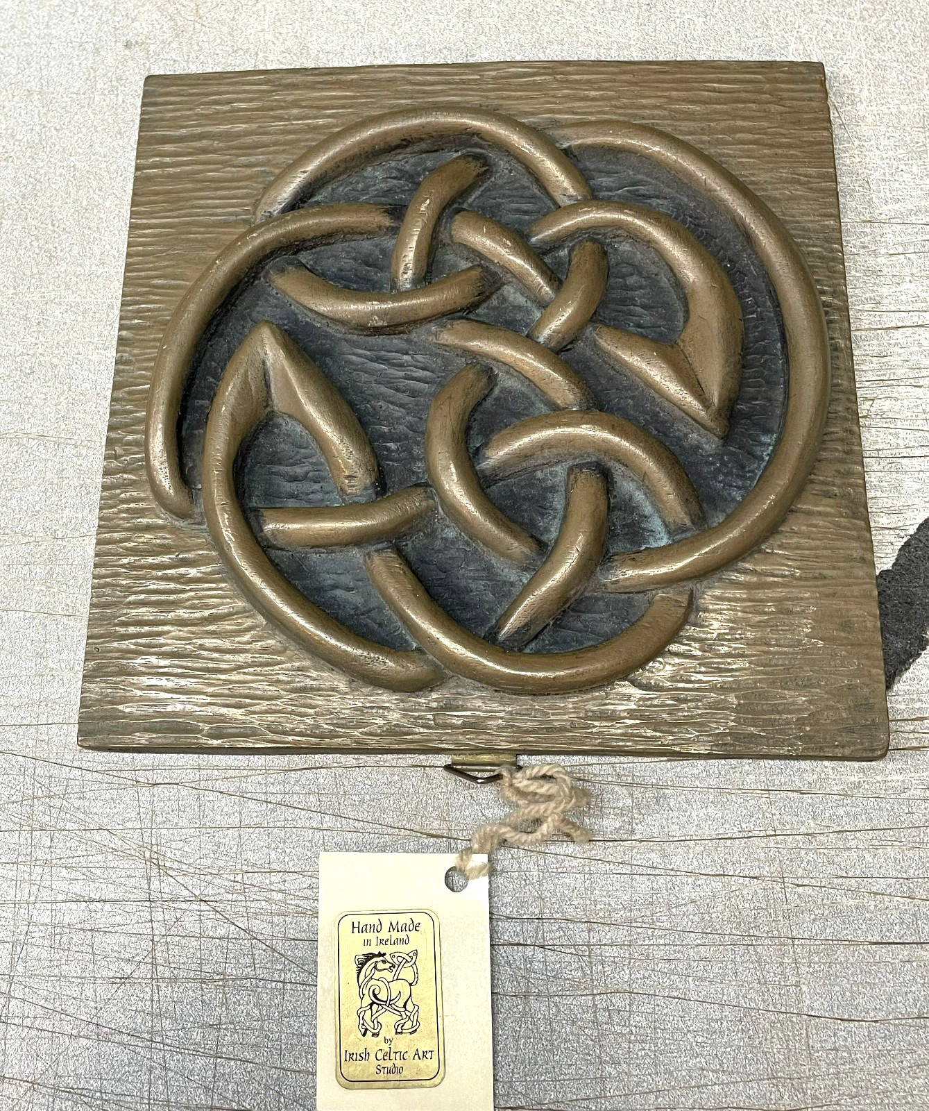 Celtic Knot Hanging Plaque Ireland 8x8x1" Heavy
