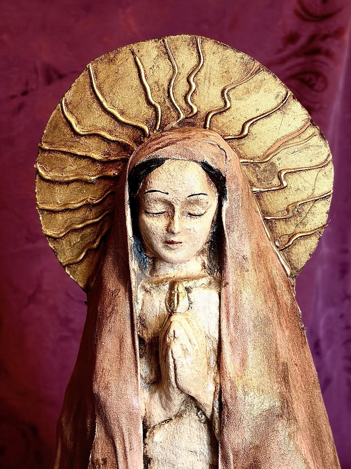 Vintage Our Lady of Guadalupe Statue 24” Paper Mache-EUC-Beautifully Done… Vintage Our Lady of Guadalupe Statue 24” Paper Mache-EUC-Beautifully Done…