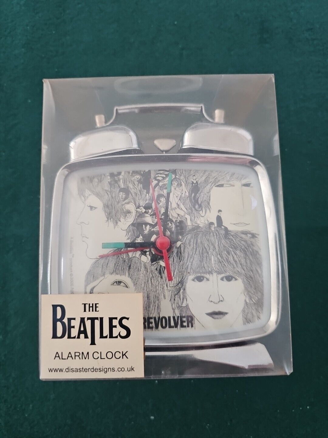 NiB Beatles Revolver Windup Alarm Clock Twin Bell, 5/14