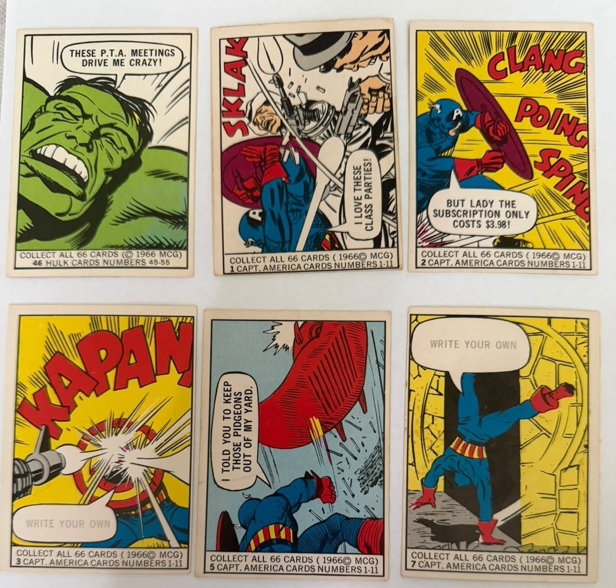 1966 DONRUSS MARVEL 37 CARDS with rookies #1 CAPT AMERICA & HULK # 46 1966 DONRUSS MARVEL 37 CARDS with rookies #1 CAPT AMERICA & HULK # 46