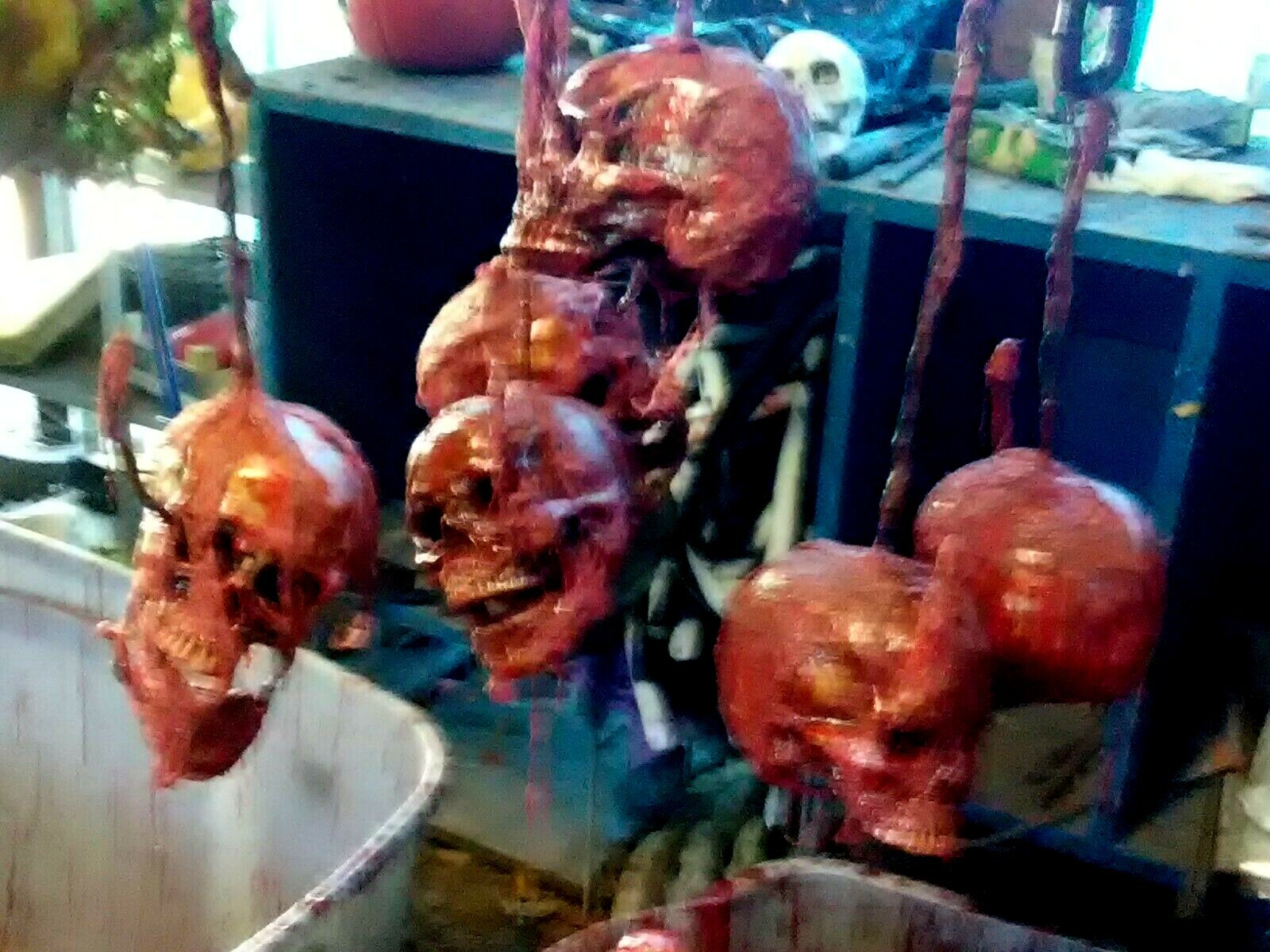 GORY SKULL on HOOK Halloween Props, OOAK  BY: MADMAT