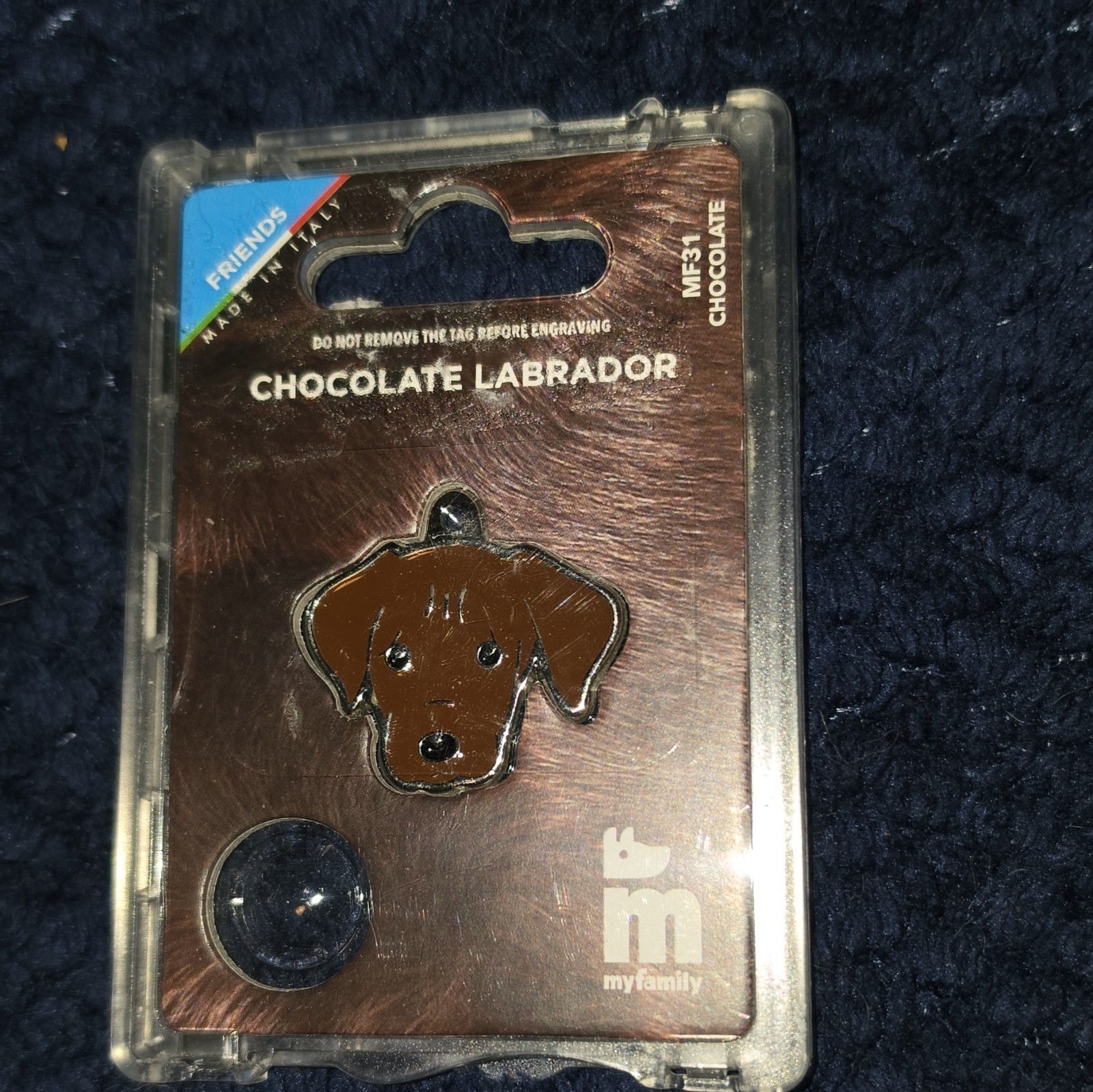 MyFamily Chocolate Labrador Retriever Dog Tag Charm Metal MF31 Made in Italy MyFamily Chocolate Labrador Retriever Dog Tag Charm Metal MF31 Made in Italy