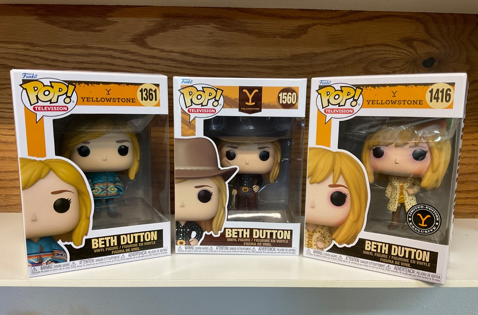 Funko BETH DUTTON 1416, 1361, 1560 Set Of 3 YELLOWSTONE Pops NIB W/Protectors Funko BETH DUTTON 1416, 1361, 1560 Set Of 3 YELLOWSTONE Pops NIB W/Protectors