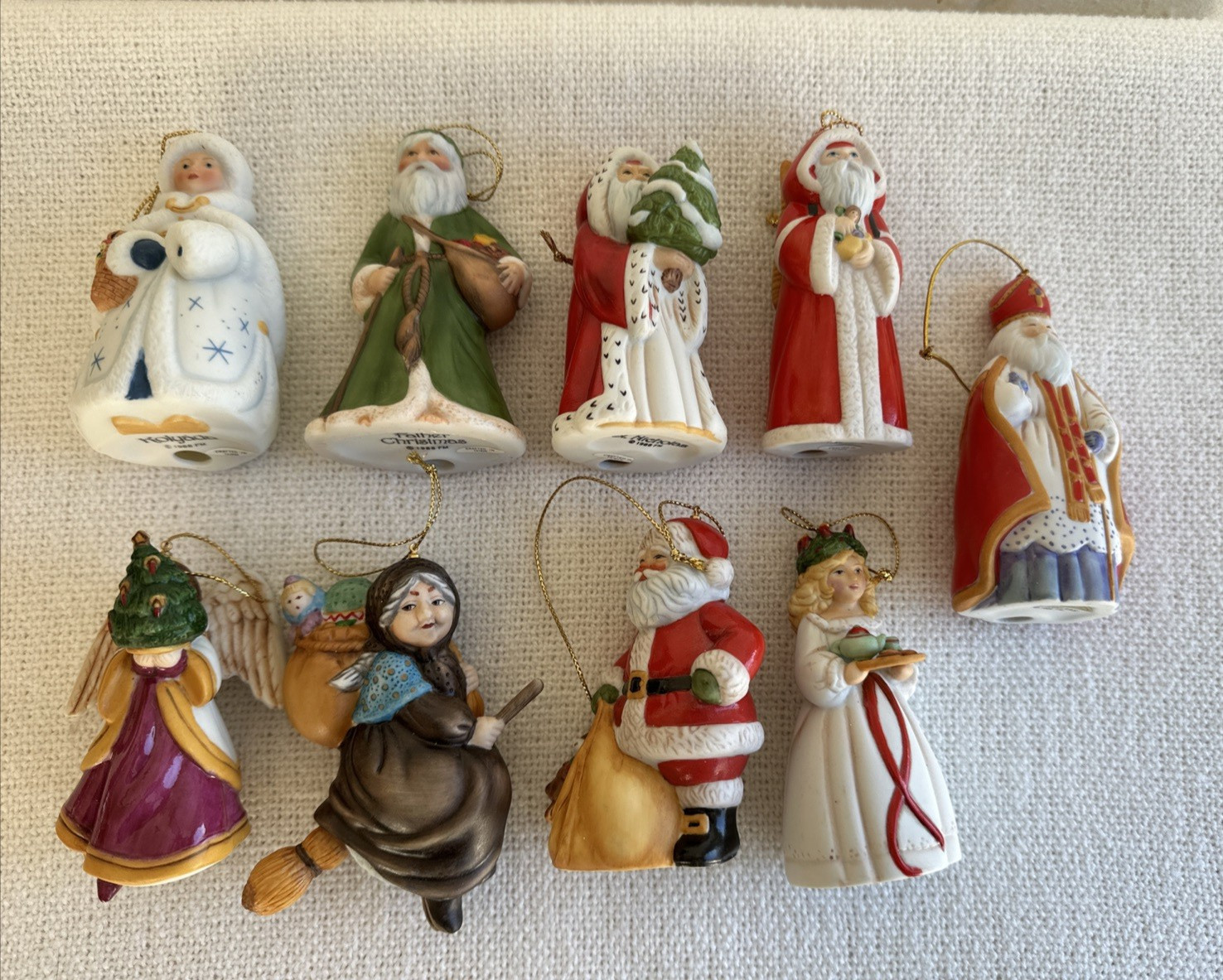 1988 Franklin Mint Faces Of Christmas Around The World 9 Porcelain Ornaments 1988 Franklin Mint Faces Of Christmas Around The World 9 Porcelain Ornaments