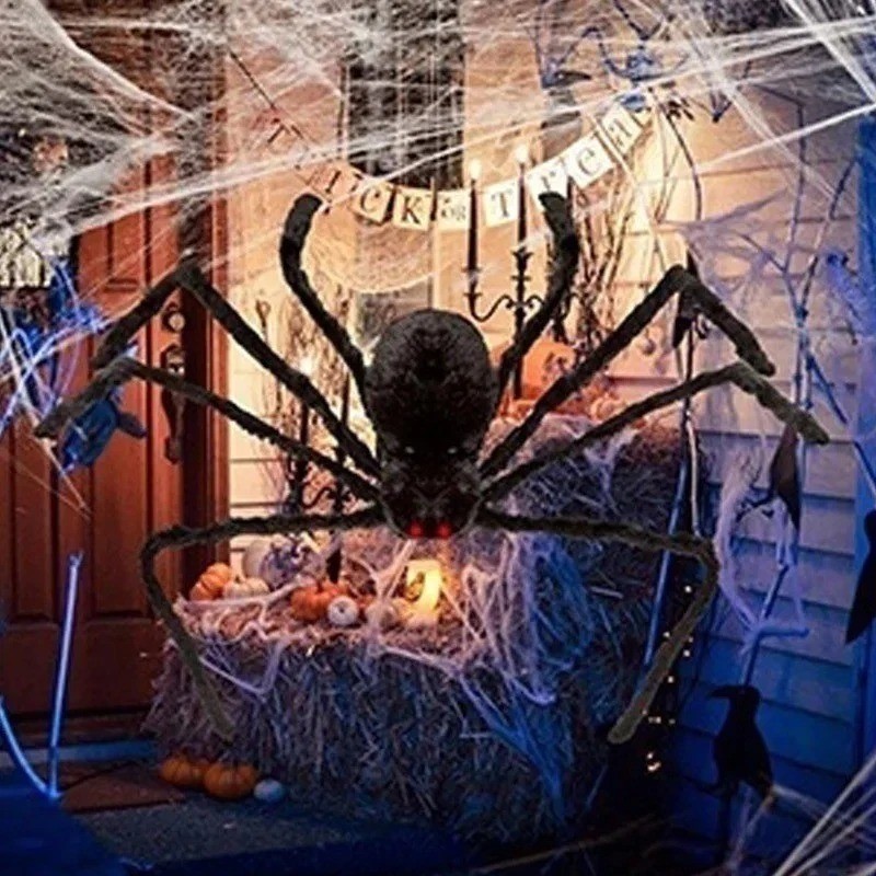 6.6 FT Giant Halloween Spider Furry Scary Large Outdoor Yard Indoor Party Decor 6.6 FT Giant Halloween Spider Furry Scary Large Outdoor Yard Indoor Party Decor