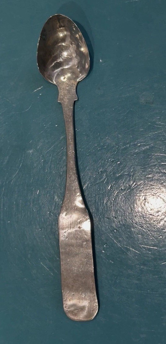 Coin Silver Spoon 1700s Crude Colonial America Maybe Early New England Estate Coin Silver Spoon 1700s Crude Colonial America Maybe Early New England Estate