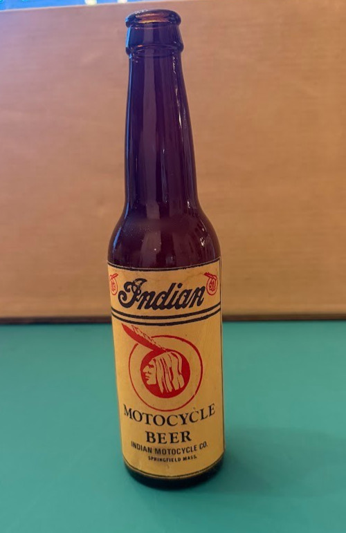 Vintage Indian Motorcycle Beer Bottle  /  Indian Motorcycle Co.