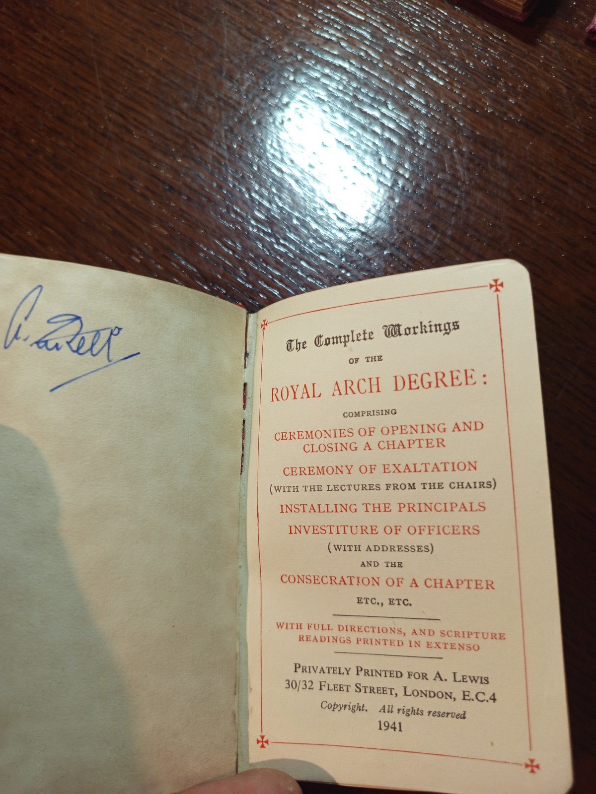 1941 The Complete Workings of the Royal Arch Degree  Freemasonry masonic/773