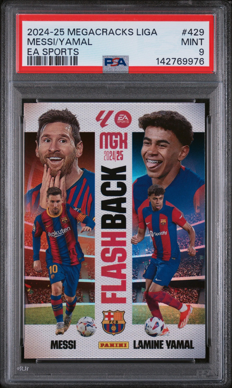 LIONEL MESSI / YAMAL LAMINE 2024 Panini Megacracks MGK LaLiga #429 PSA 9 LIONEL MESSI / YAMAL LAMINE 2024 Panini Megacracks MGK LaLiga #429 PSA 9