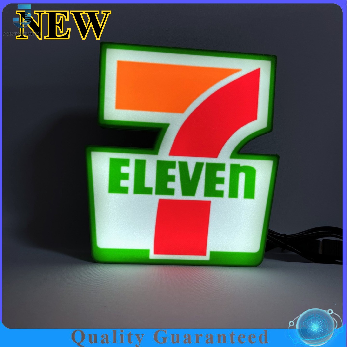 USB LED Lamp Neon Sign 7in 7-Eleven Logo Light Box 3D Printed Fast Ship