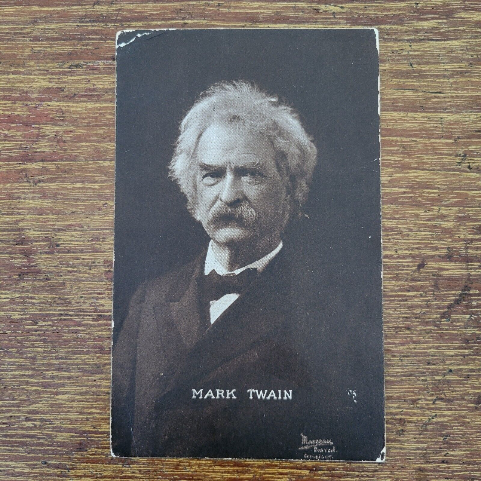 Sheahan Famous People Postcard Mark Twain mentions Charles Hamilton Flight 1910
