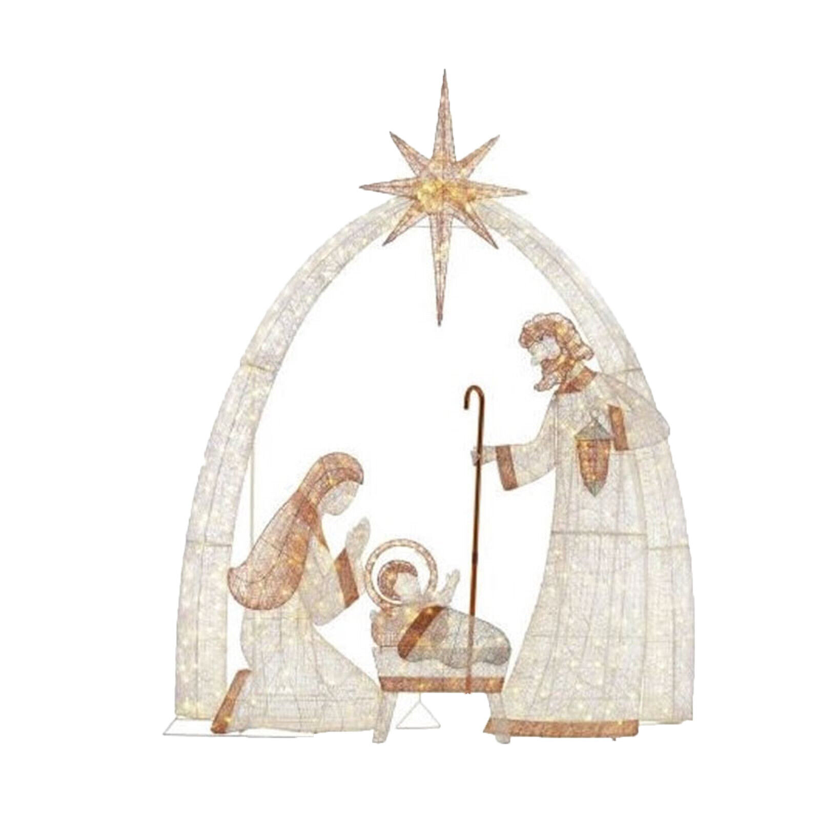 Jesus Family Three Christmas Decorations Lighted Acrylic Outdoor Nativity Scene