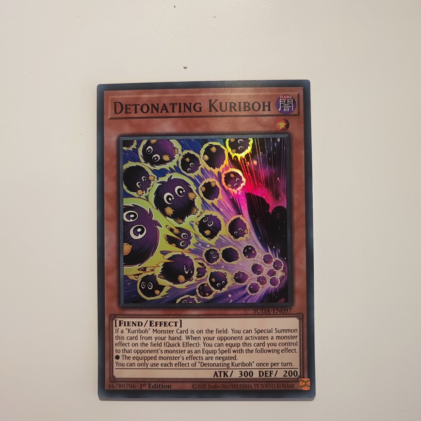 YUGIOH - Detonating Kuriboh - Super Rare - SUDA-EN097 Supreme Darkness EN/NM 1 Ed