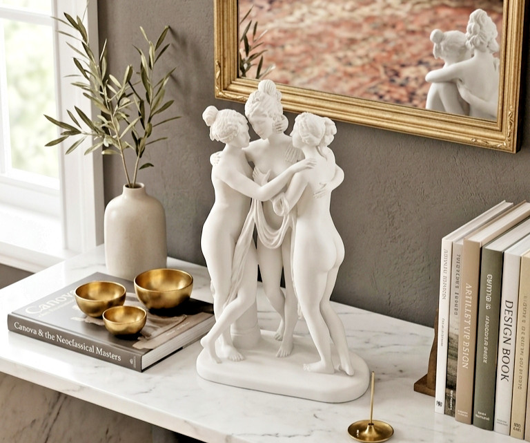 The Three Graces Statue 9.5" White PLA 3D Printed Hermitage Museum Replica Decor The Three Graces Statue 9.5" White PLA 3D Printed Hermitage Museum Replica Decor