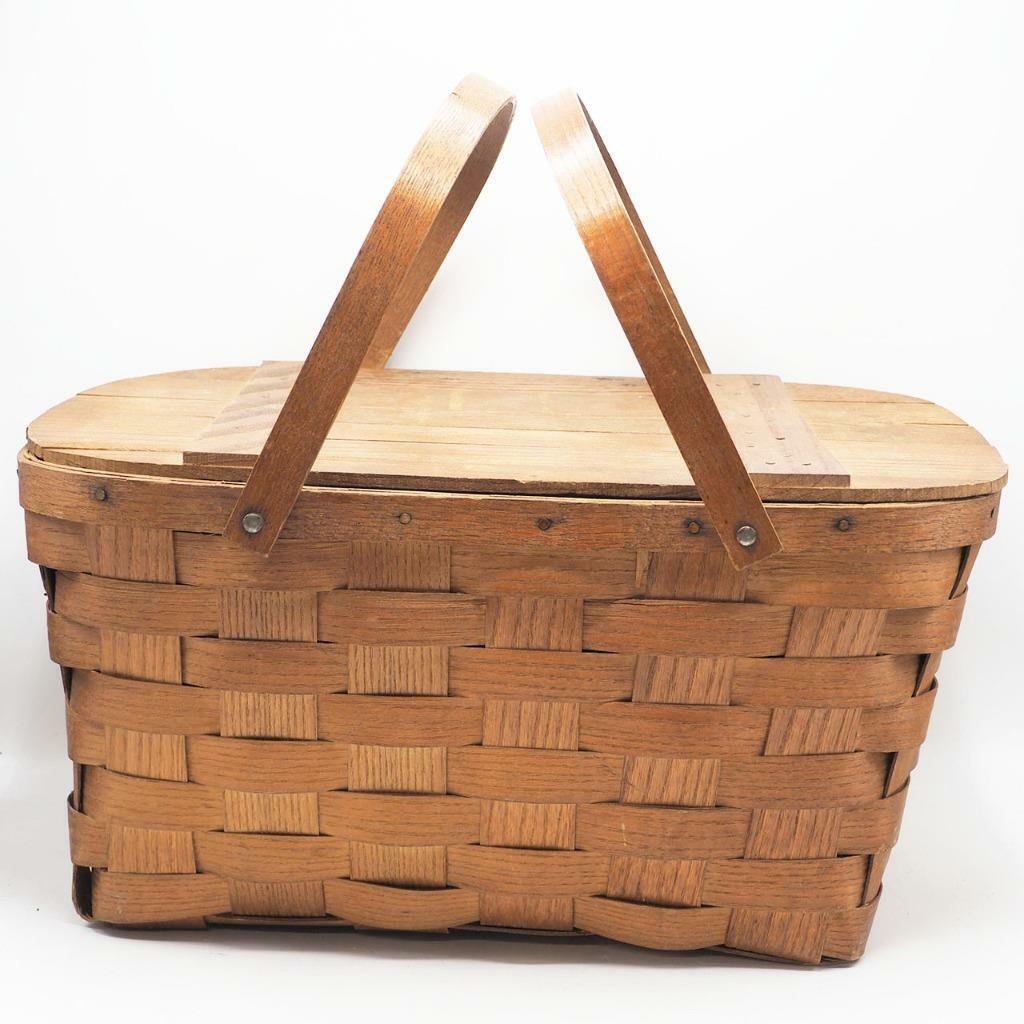 Vintage 1940/1950’s Wov-N-Wood by Jerywil Picnic Basket