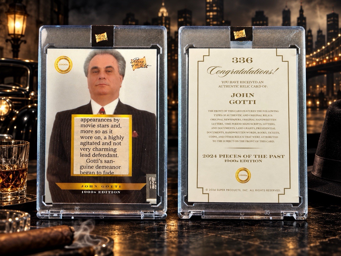 John Gotti #336 Pieces of the Past Authentic Newspaper Relic Mafia Mob 2025 Box John Gotti #336 Pieces of the Past Authentic Newspaper Relic Mafia Mob 2025 Box