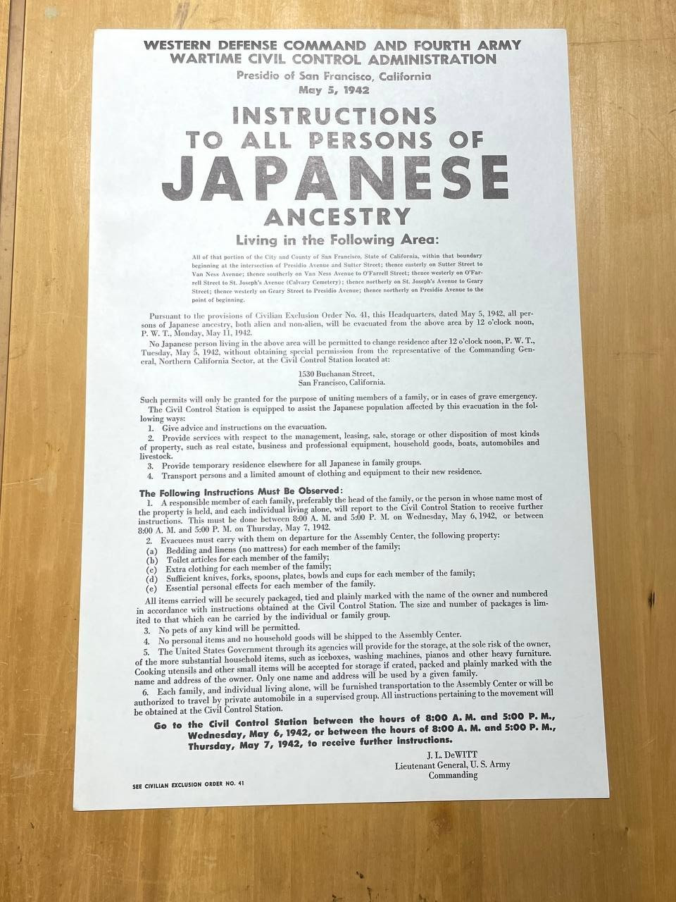 1942 WWII Japanese Internment Instructions Poster – San Francisco California 1942 WWII Japanese Internment Instructions Poster – San Francisco California